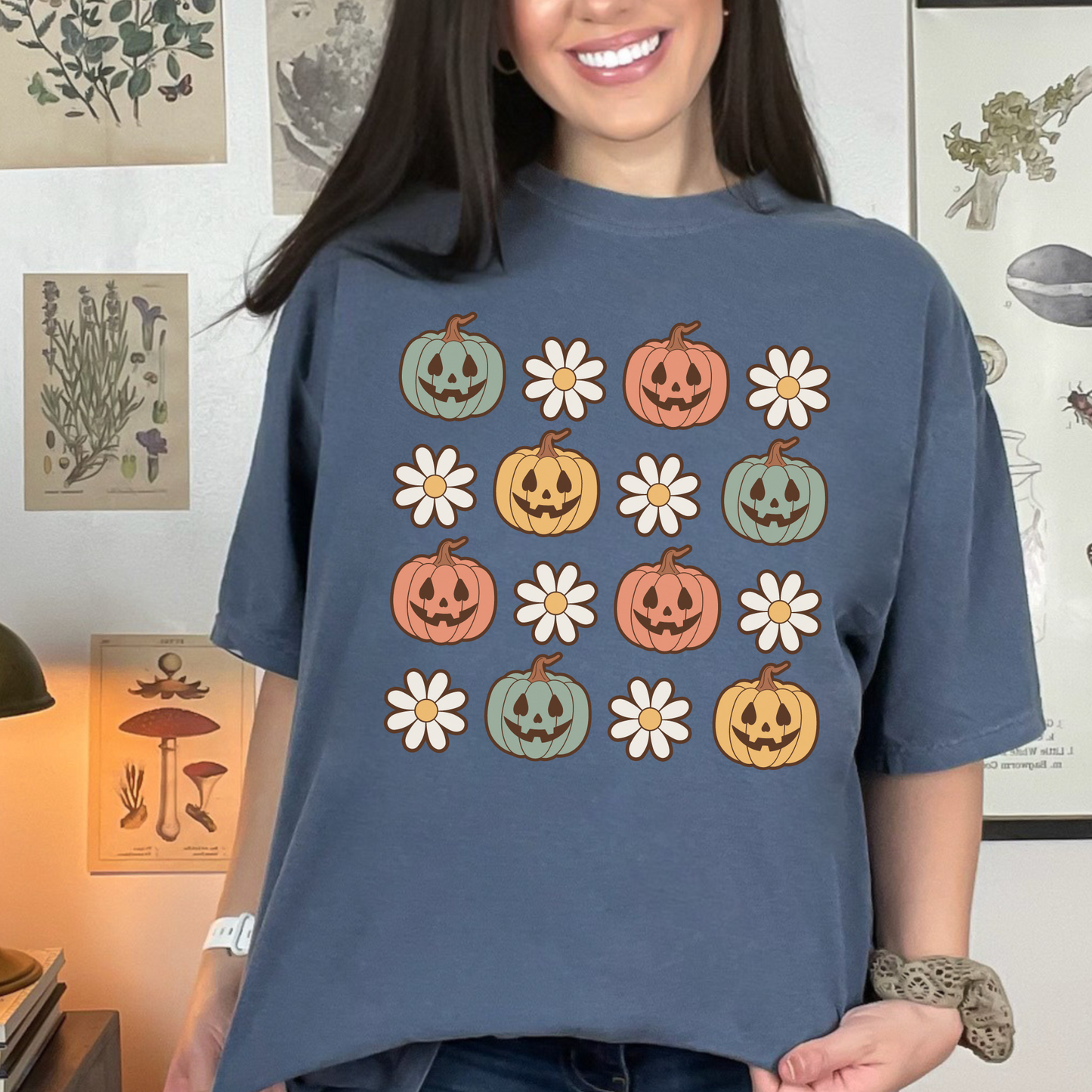 Retro Daisy Pumpkins Tee