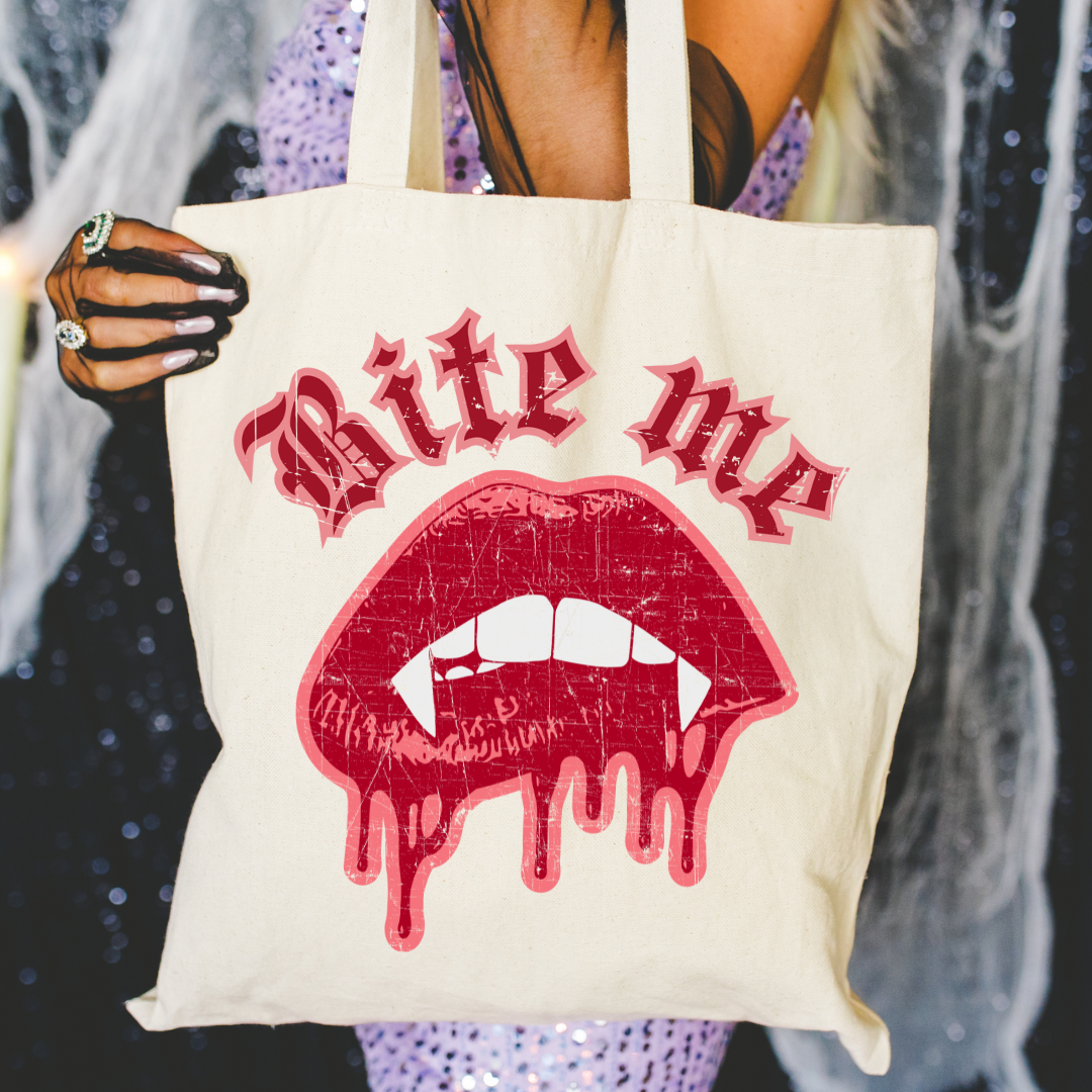 Bite Me Canvas Tote Bag