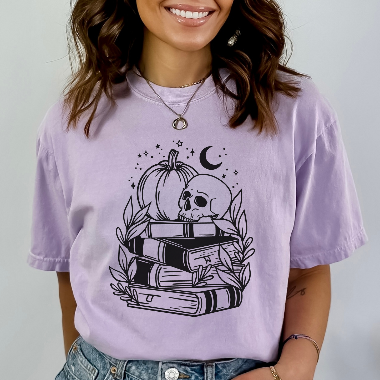 Spooky Bookstack Tee