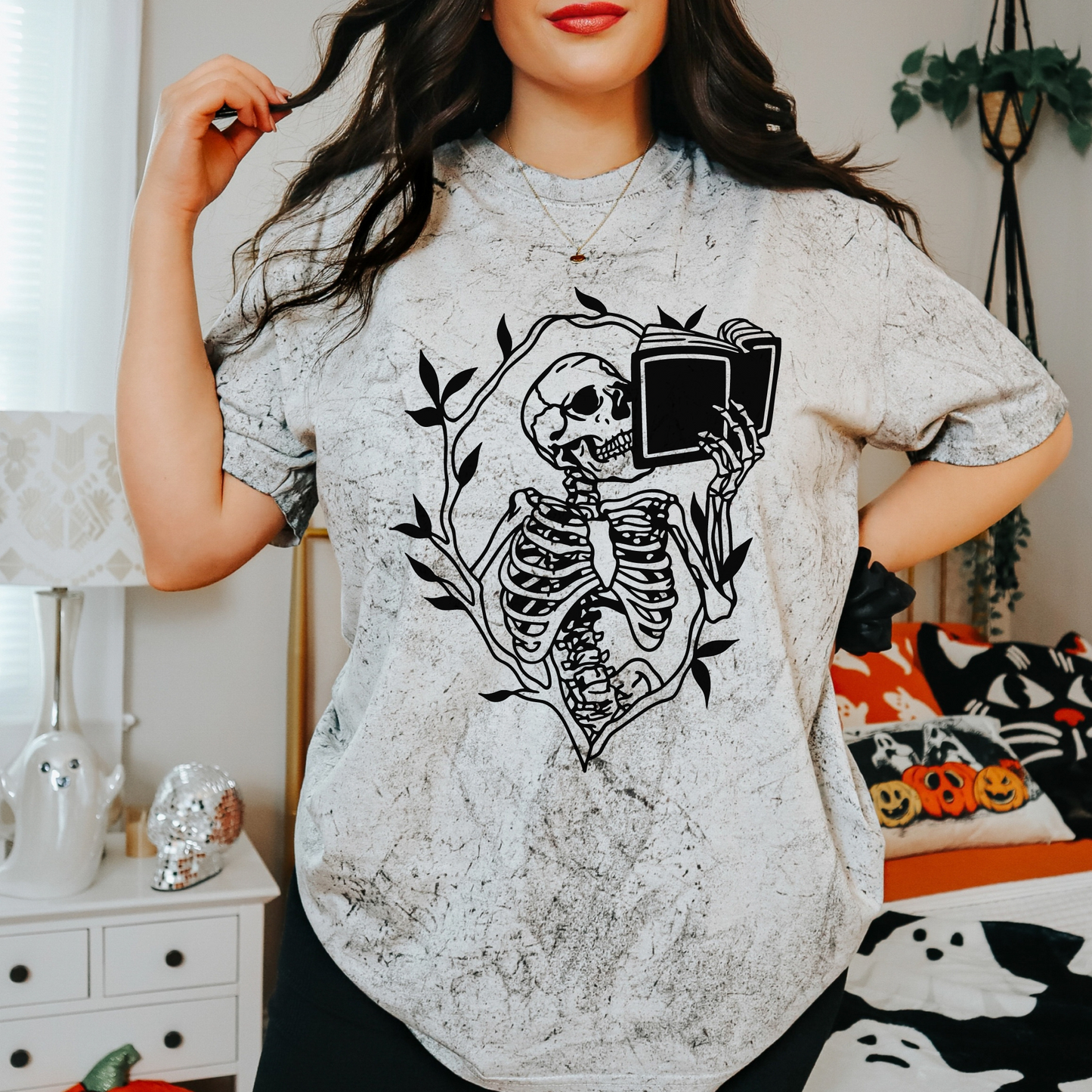 Skeleton Book Lover Tee