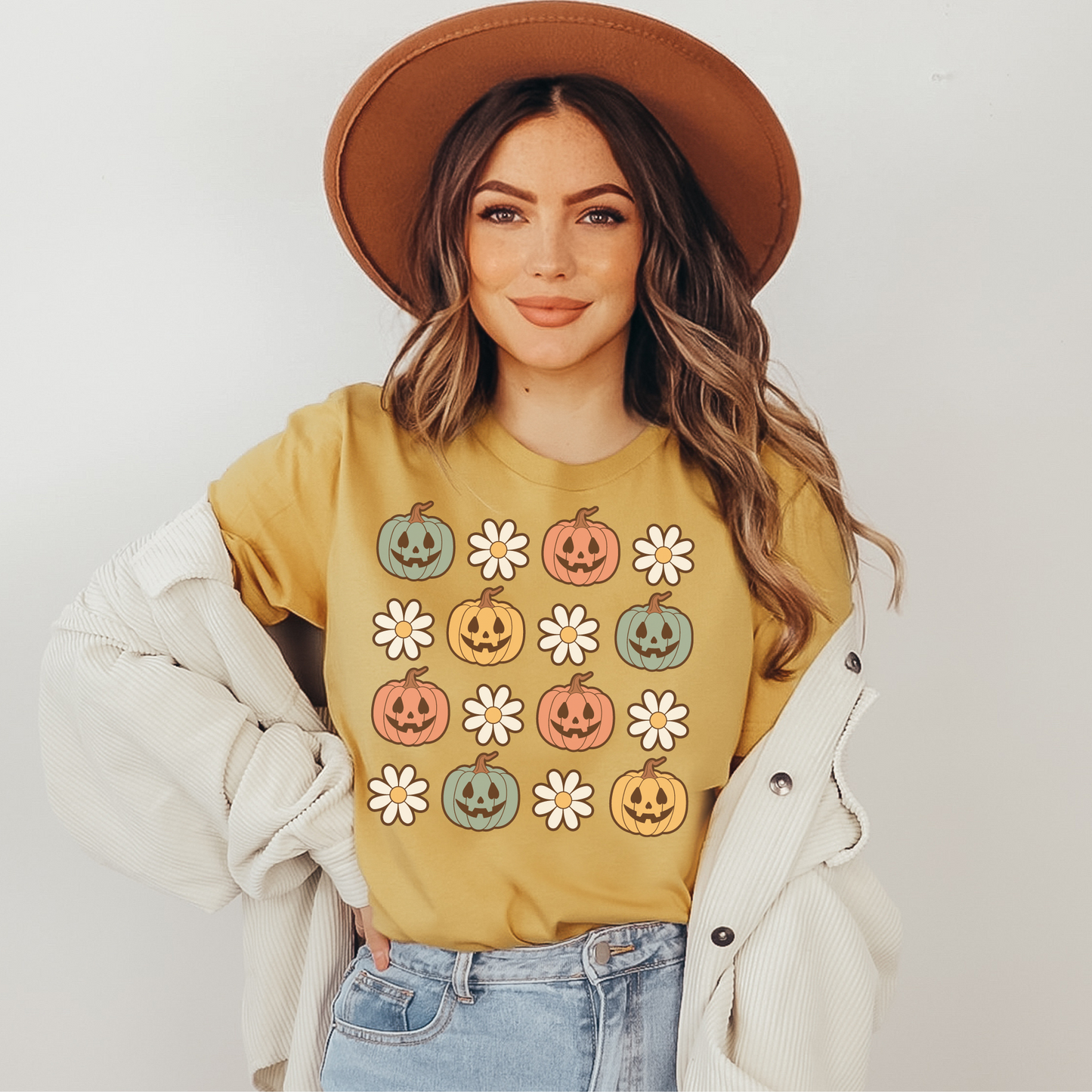 Retro Daisy Pumpkins Tee