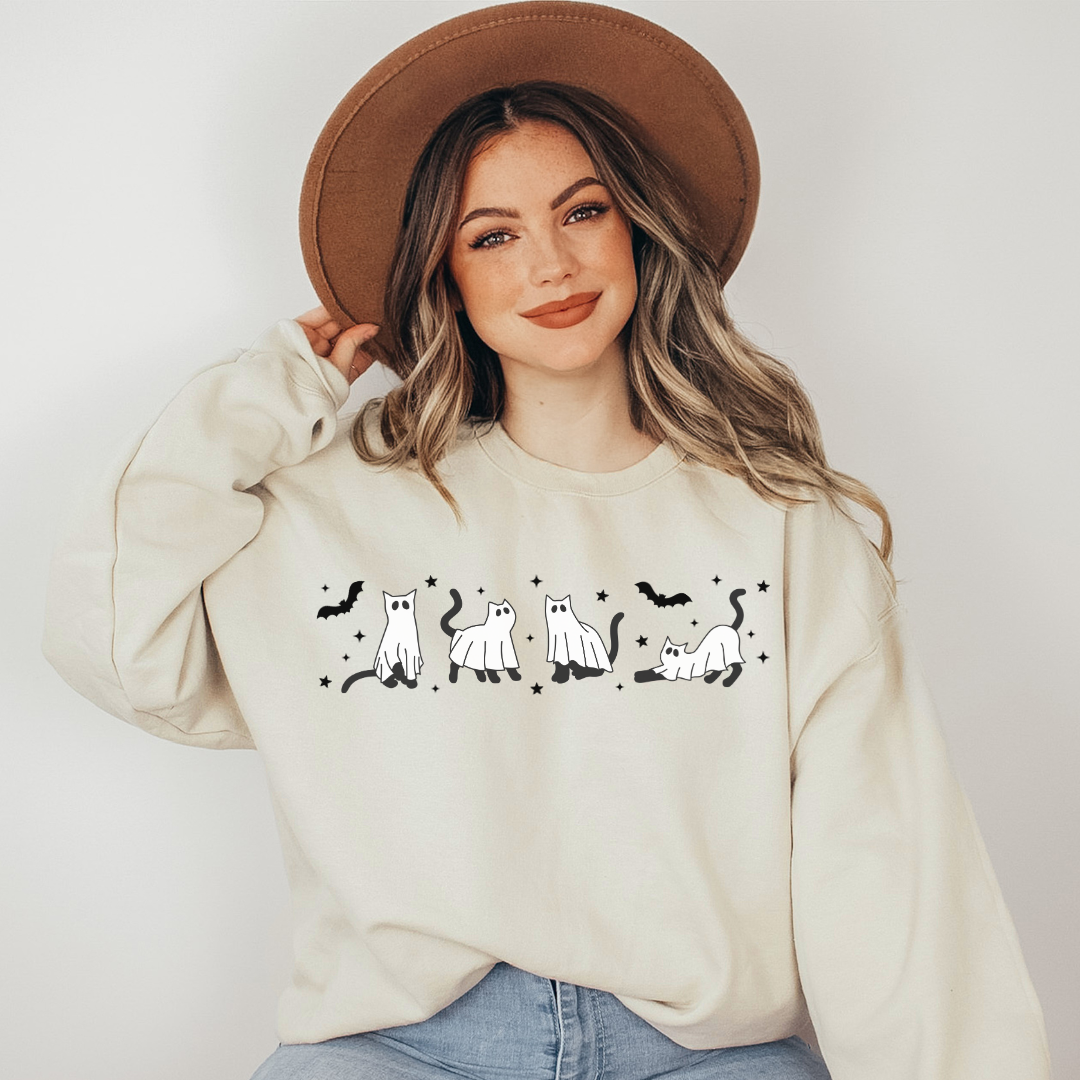 Cat Ghosties Tan Sweatshirt