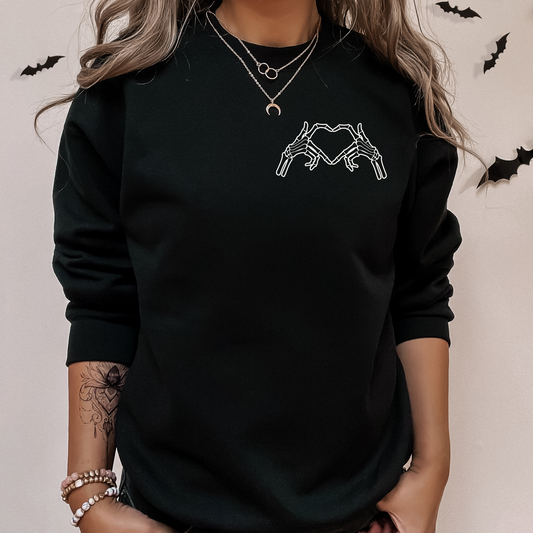 Skeleton Heart Hands Sweatshirt