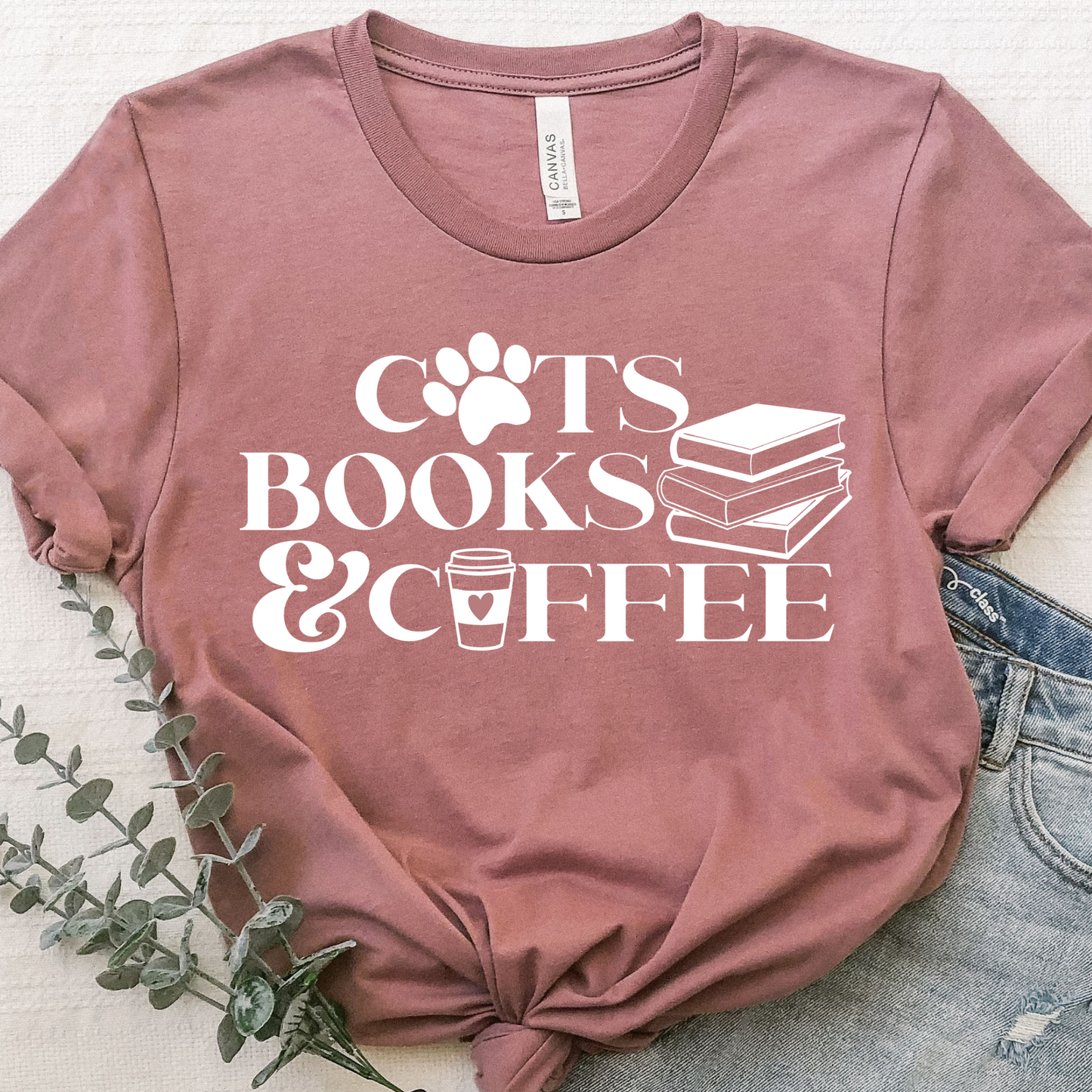 Cats, Books, & Coffee T-Shirt