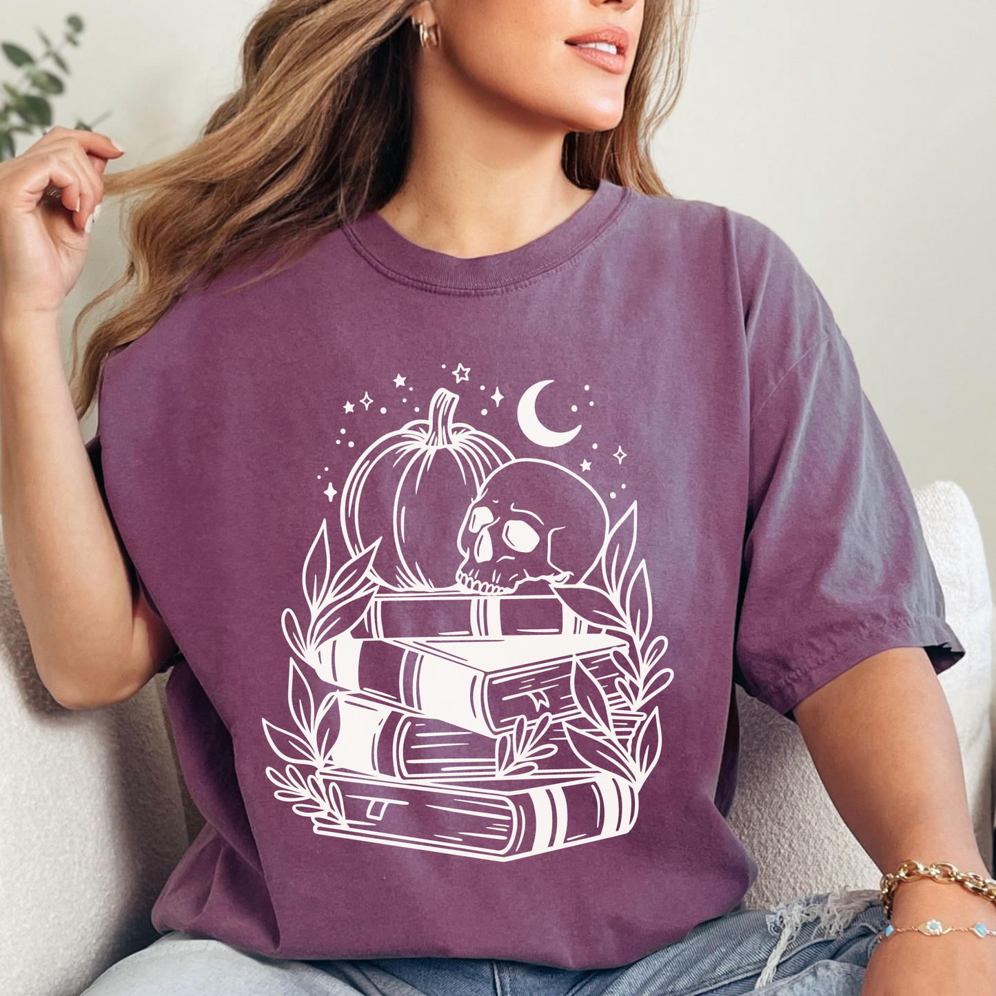 Spooky Bookstack Tee