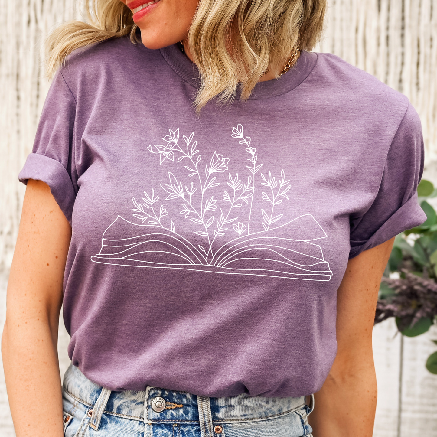 Wildflower Book Purple Tee