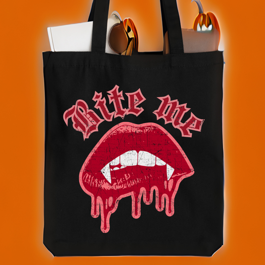 Bit Me Black Canvas Tote