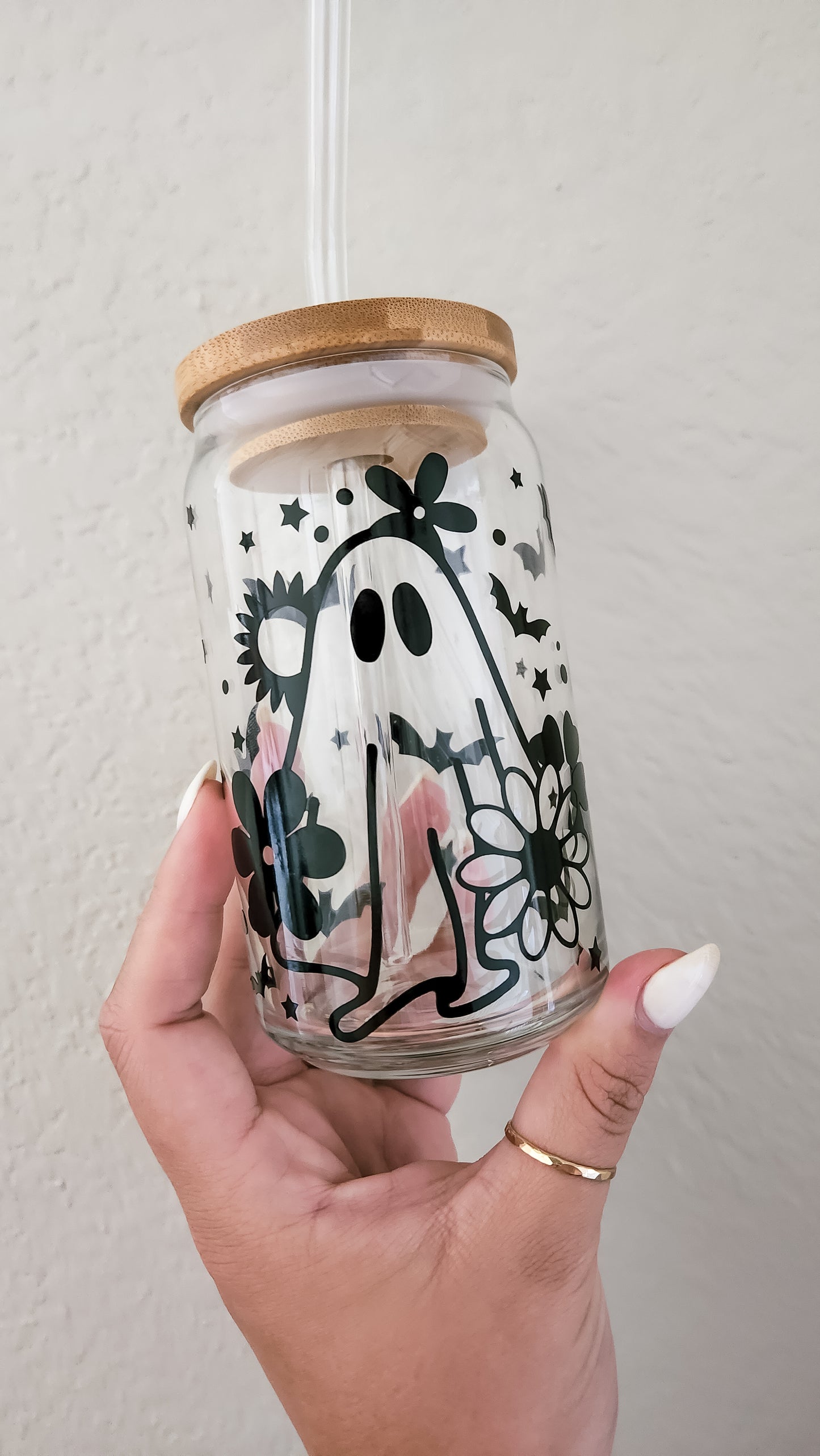 Retro Floral Ghost Cup