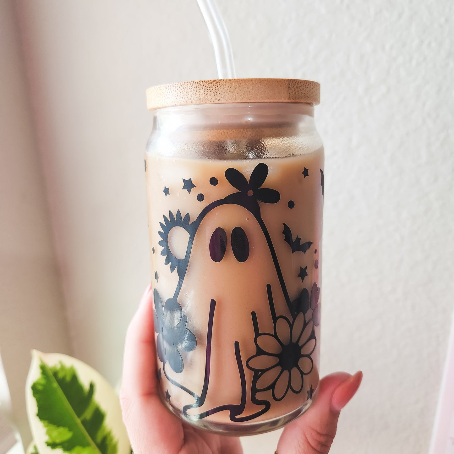 Retro Floral Ghost Cup