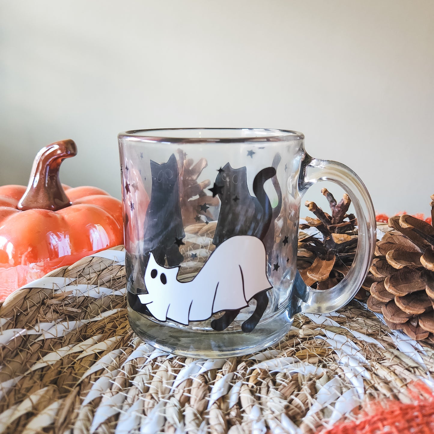 Cat Ghosties Glass Mug