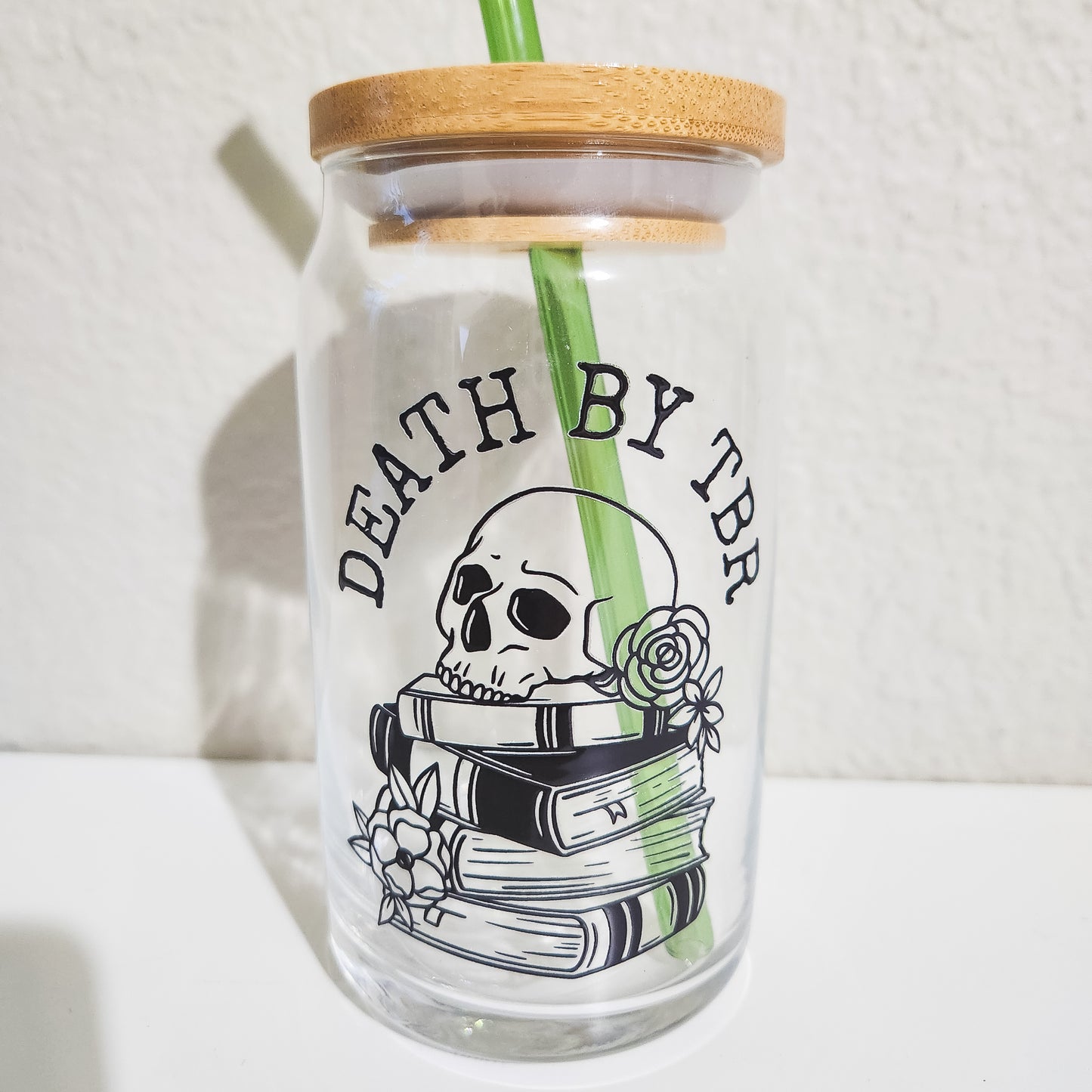 Death By TBR Glass Can Cup