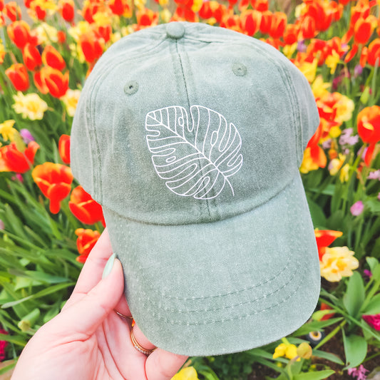 Monstera Leaf Pigment Dyed Hat
