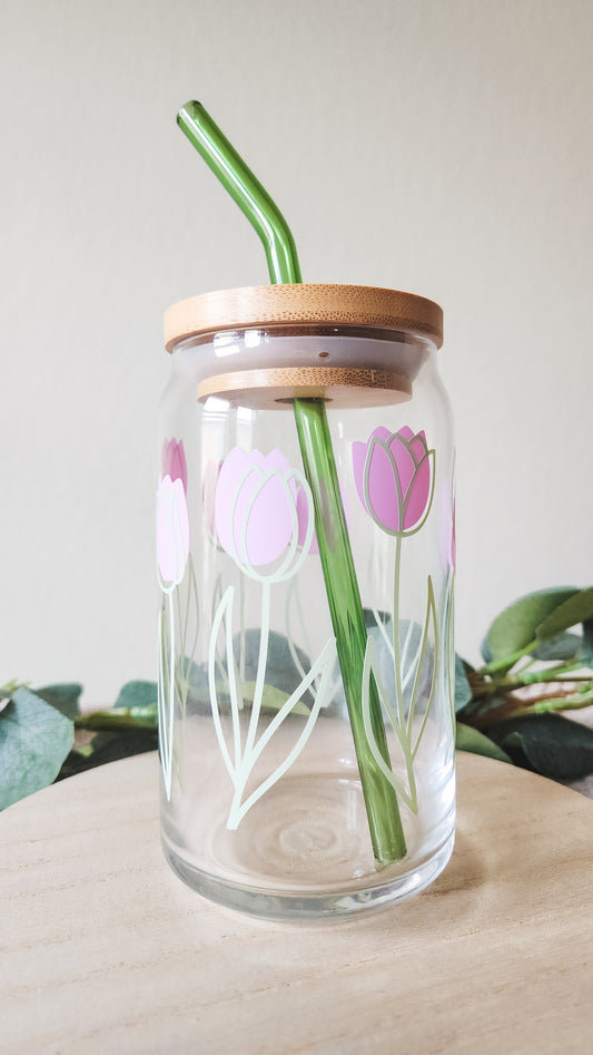 Tulips Glass Cup