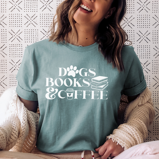 Dogs, Books, & Coffee T-Shirt