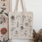 Botanical Print Canvas Tote Bag