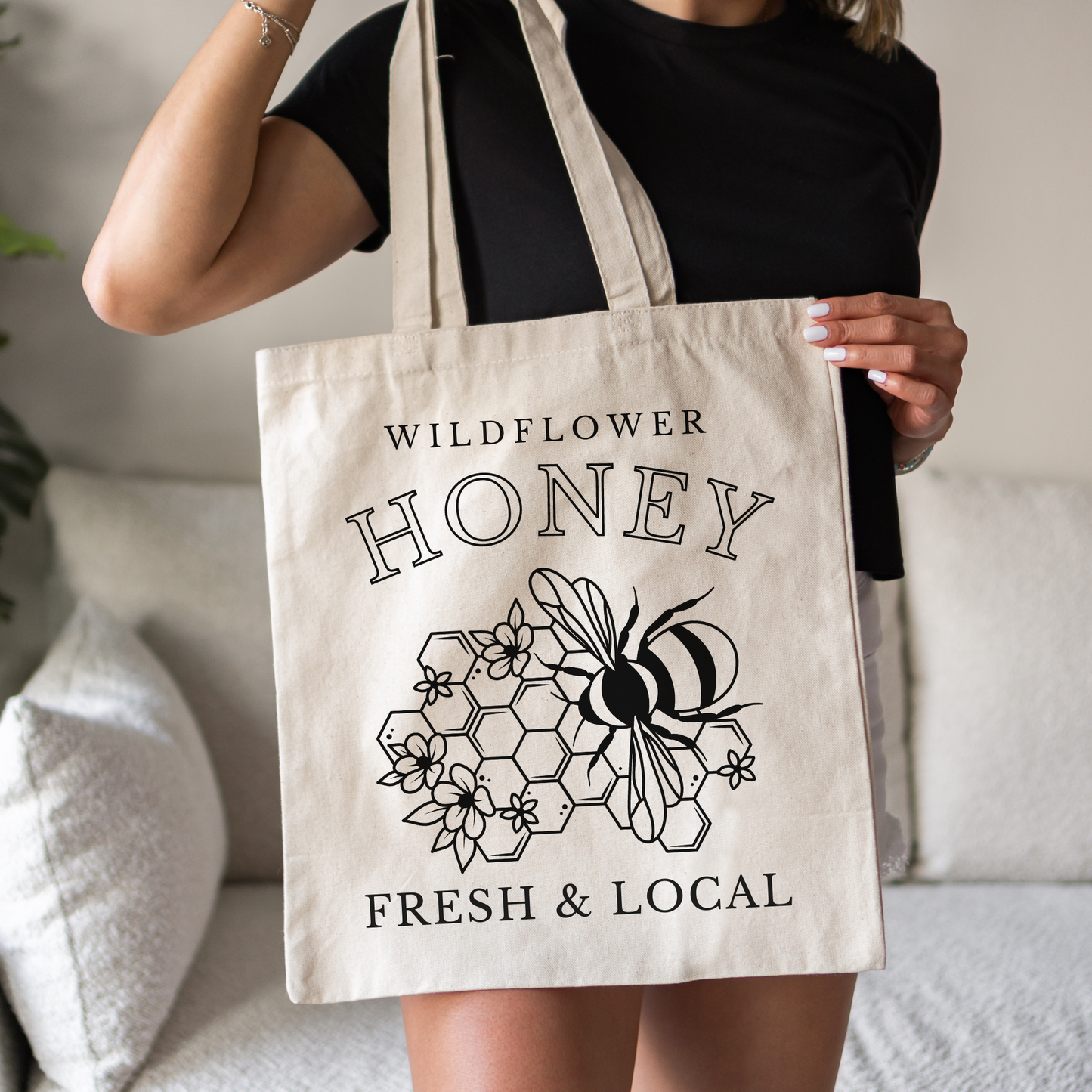 Wildflower Honey Canvas Tote Bag