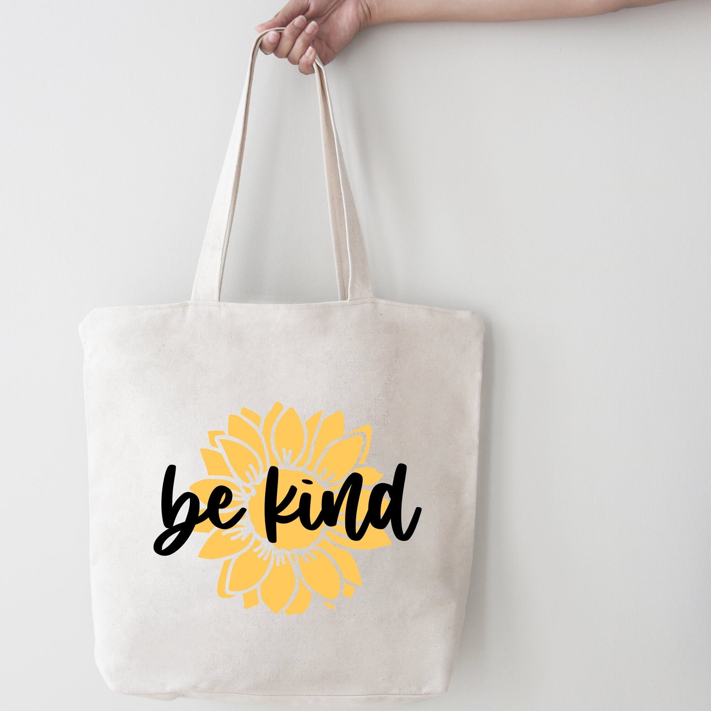 Be Kind Sunflower Canvas Tote Bag