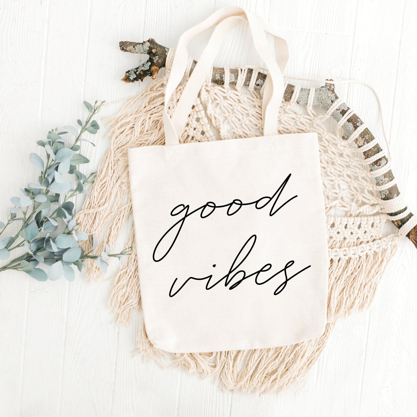 Good Vibes Canvas Tote Bag