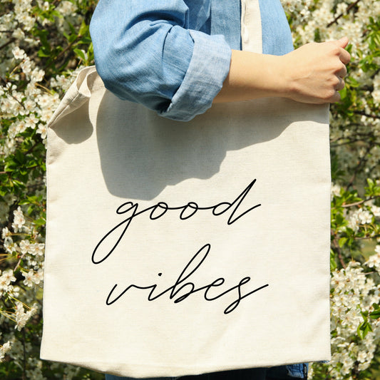 Good Vibes Canvas Tote Bag