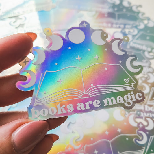 Holographic Books Are Magic Sticker