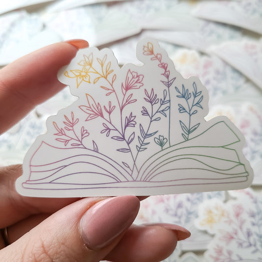 Wildflower Book Rainbow Sticker
