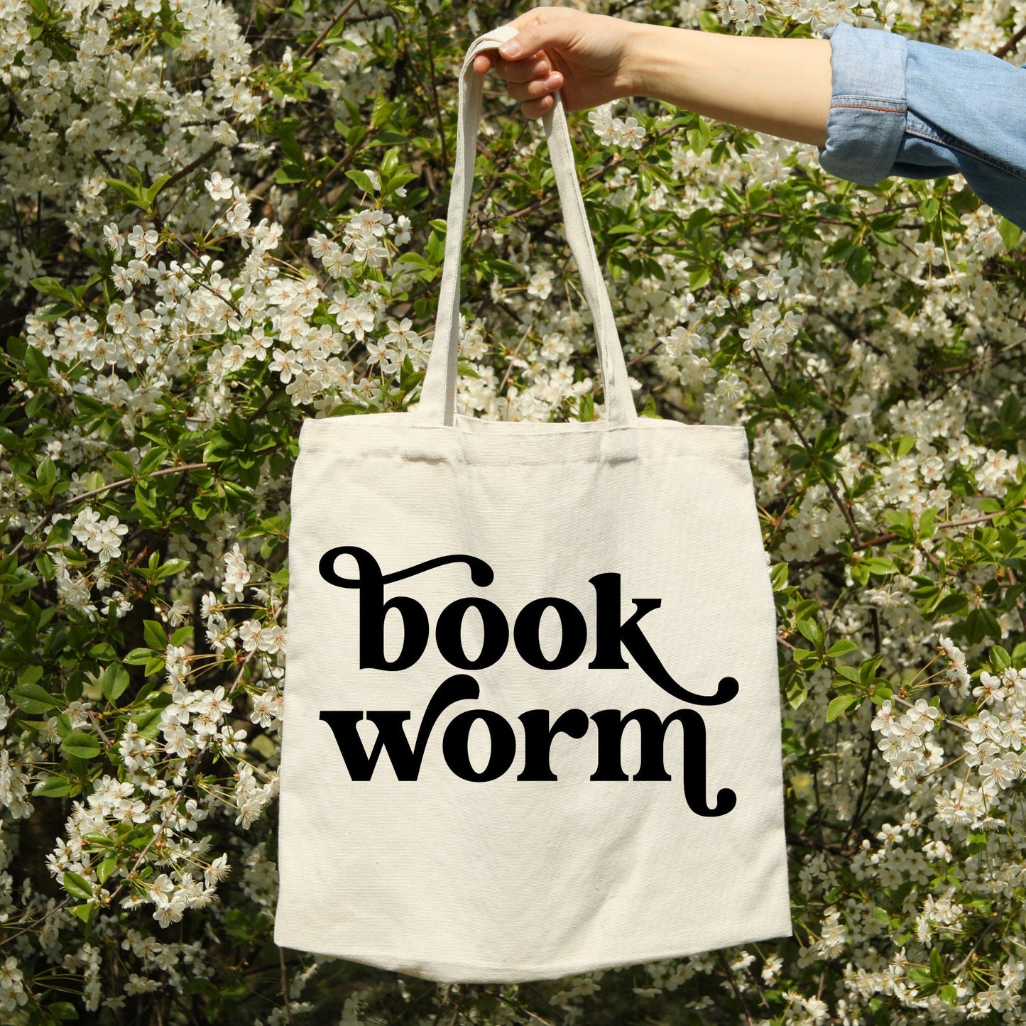 Book Worm Canvas Tote Bag