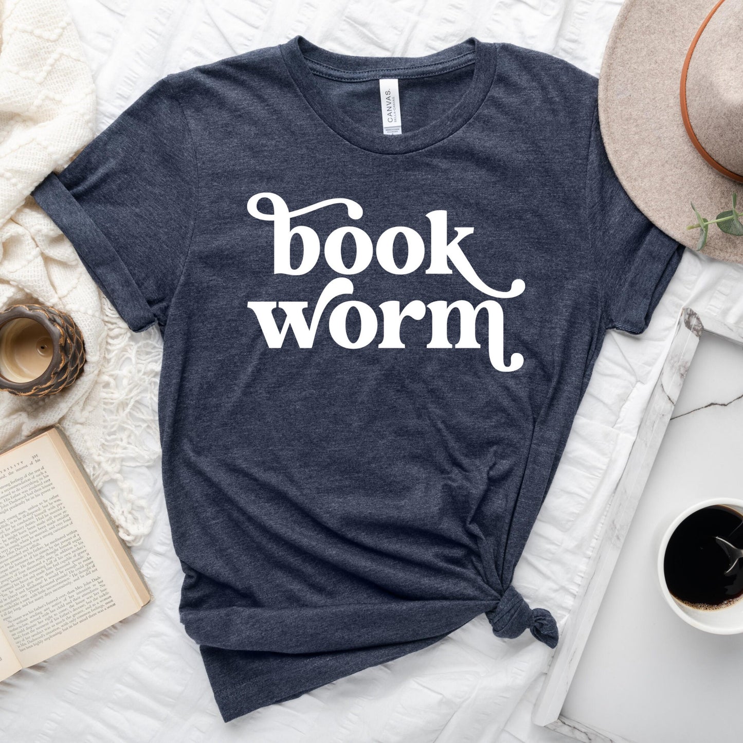 Book Worm Canvas Tote Bag