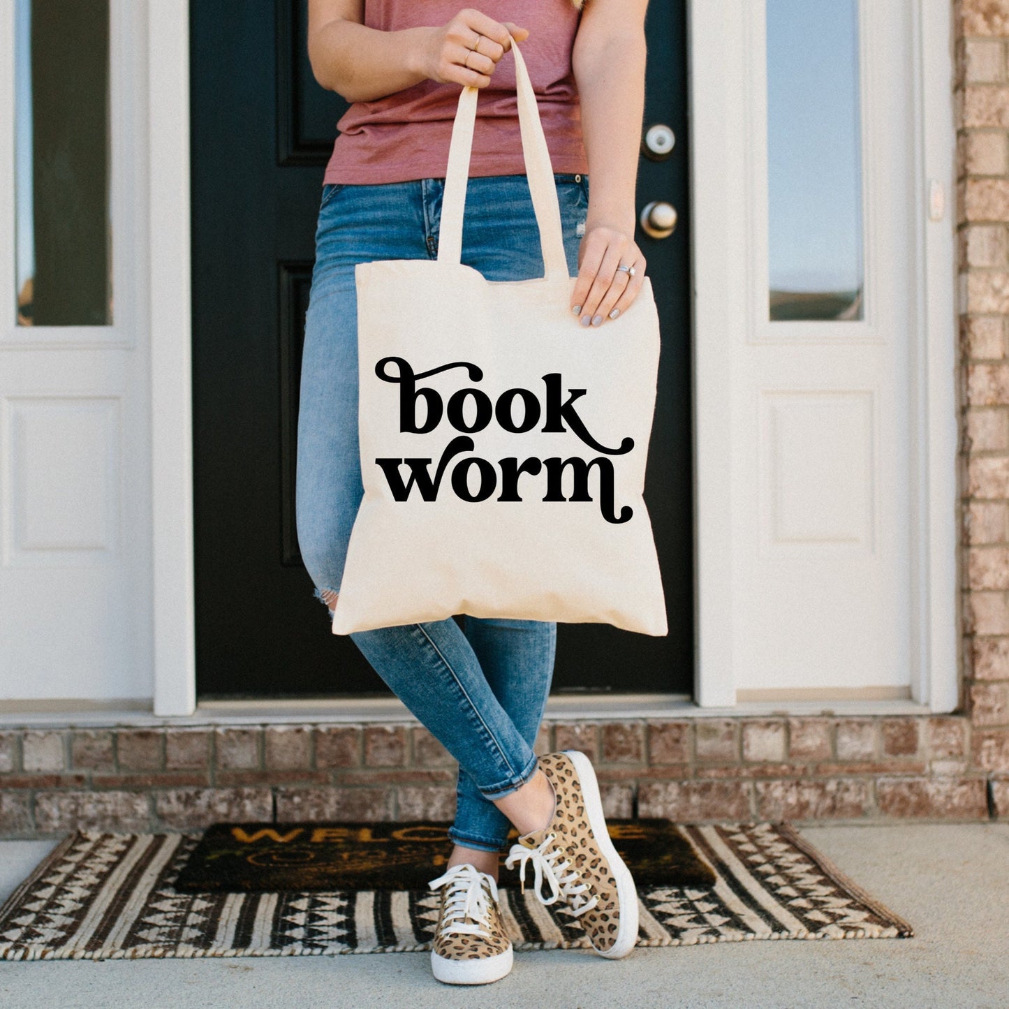 Book Worm Canvas Tote Bag