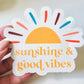 Sunshine & Good Vibes Rainbow Suncatcher Sticker