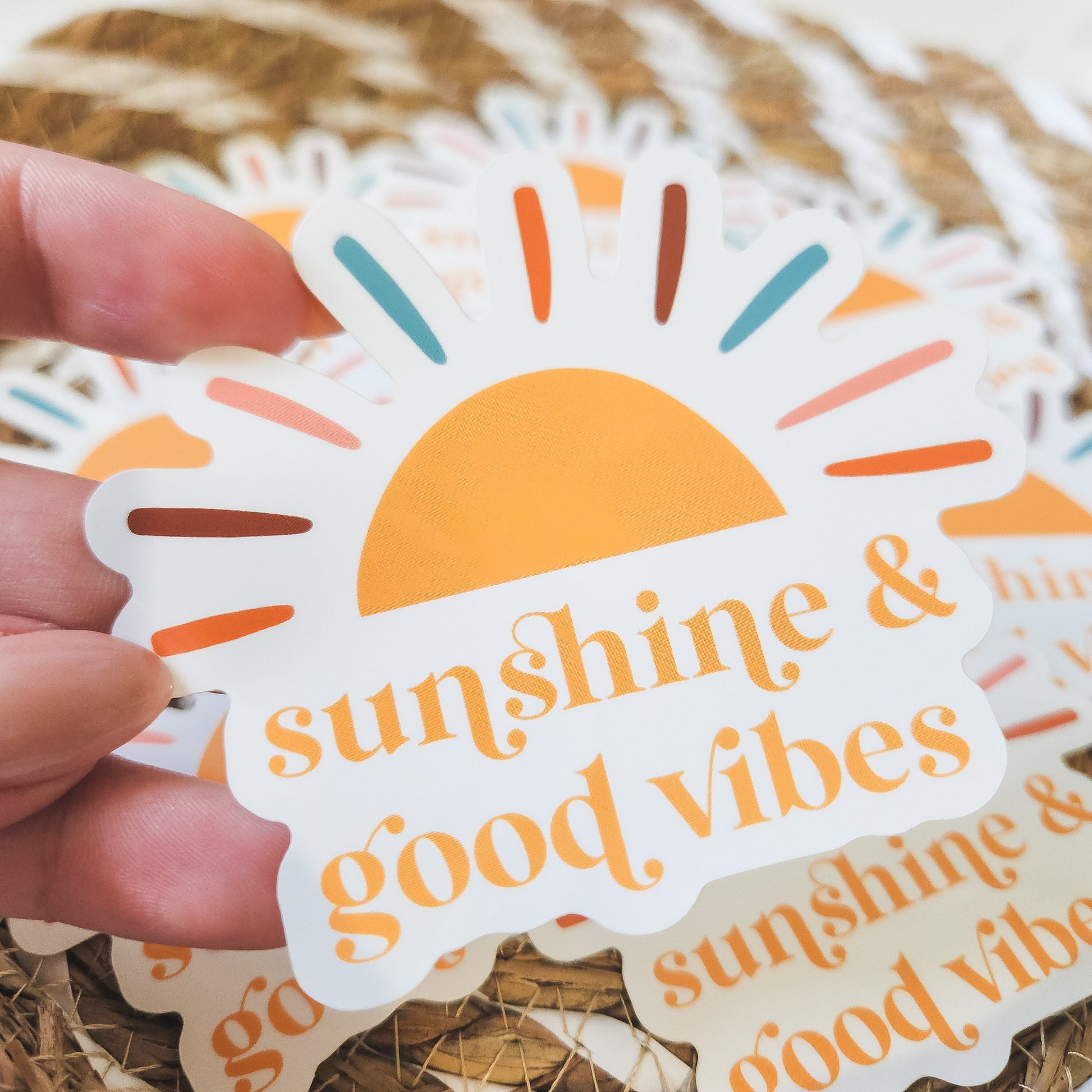 Happy healing vibes Sticker for Sale by OrangeSunStudio