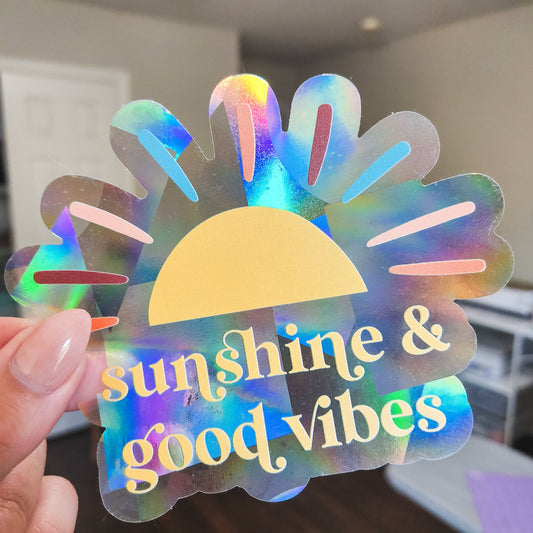 Sunshine & Good Vibes Rainbow Suncatcher Sticker